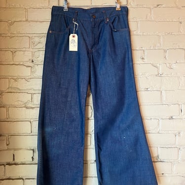 30” Waist, Vintage 1970s Tough Skin Dark Wash Jeans, Blend 