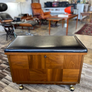 Mid Century Walnut Record Cabinet/Bench