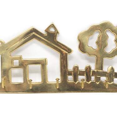 Vintage Brass Key Hook, Wall Mount, House Key Holder 