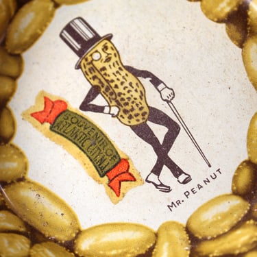 1939 World's Fair Planter's Peanut Metal Bowls | Set of 6 Large & 11 Small Mr Peanut Bowls | Hors D'Oeuvre Bowls | Bixley Shop 