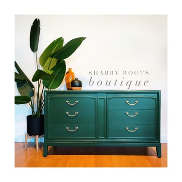 NEW! Gorgeous emerald green vintage mid century modern dresser chest of drawers by Drexel Furniture Company- San Francisco • CA by Shab