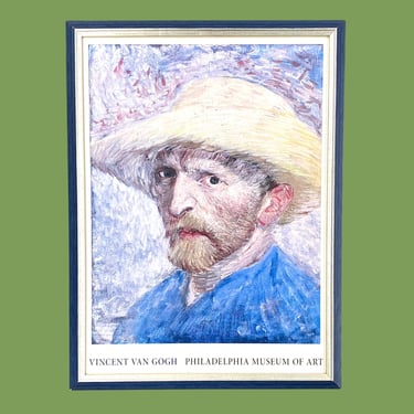 Vintage Van Gogh Poster 1990s Retro Size 26x19 Contemporary + Self Portrait + Philadelphia Museum of Art + Famous Art + Modern Wall Decor 