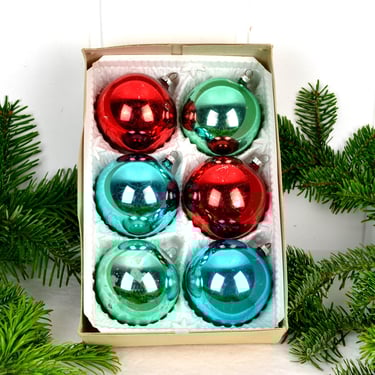 Inge Glas Christmas tree decorations 6 balls colorful balls Christmas tree balls Christmas tree Christmas balls Christmas tree shabby silver Xmas 