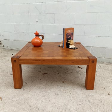 Checkered Top Oak Coffee Table