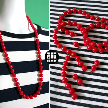 Fun Vintage Red Pop Beads Necklace or Bracelet or Both 