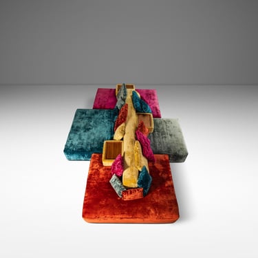 Expansive Mid-Century Italian Modern Modular Rainbow Double Sided Sofa / Sectional by Vibieffe, Italy, c. 2000s 