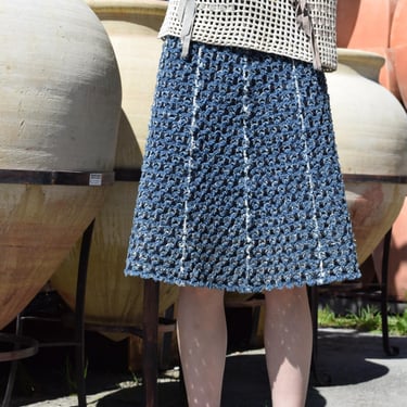SONIA RYKIEL Distressed Denim Cut Out Skirt SZ S to Medium 
