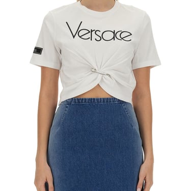 Versace Women "Safety Pin" Logo T-Shirt