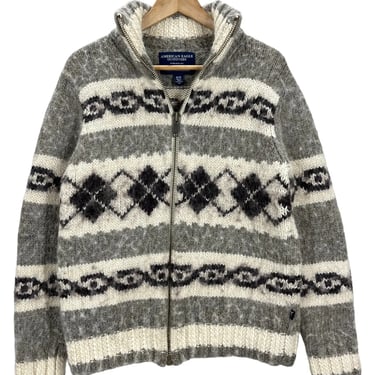 Men’s American Eagle Wool Cowichan Sweater Medium Excellent Condition