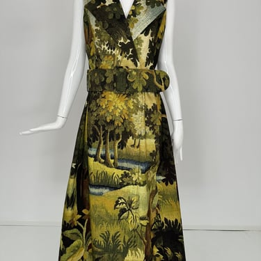 Oscar de la Renta Pre Fall 2020 Landscape Tapestry Belted Wrap Dress Unworn wt