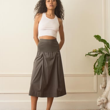 Y2K Italian Cotton Middy Skirt 