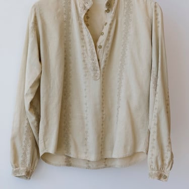 Fawn Embroidered Indian Cotton Blouse