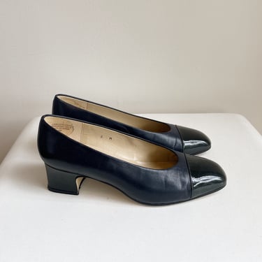 Navy Leather Pumps | Size 6