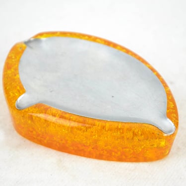 Acrylic Glass Soap Dish or Ashtray with Bubbles 70s 80s Retro Modern Honey Amber Colors Brocante Dish Tray Vintage Design 