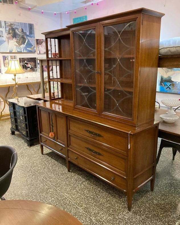 Awesome mid century china cabinet 71.5” x 19.5” x 74.5” Call 202-232-8171 to purchase