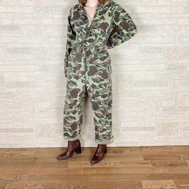 70's Faded and Worn Duck Camo Coveralls 