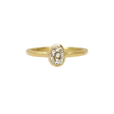 Textured Rail Ring with One-of-a-Kind Pear Shaped Diamond