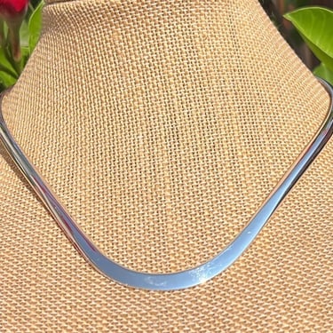 Vintage Sterling Silver Open Ended V Neck Choker - 14.5 Inch 