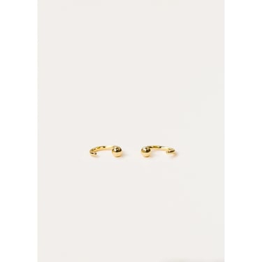Gold Sphere Huggie Earrings