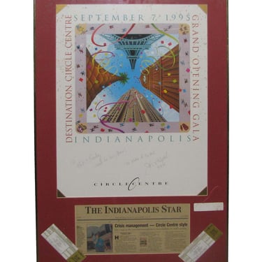 1990s Signed Destination Circle Centre Grand Opening Gala Poster