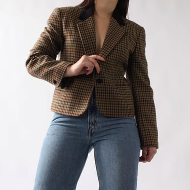 Vintage Wool/Cashmere Checked Jacket