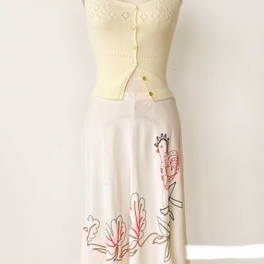 1970s Pale Yellow Knit Tank Top, sz. XS/S
