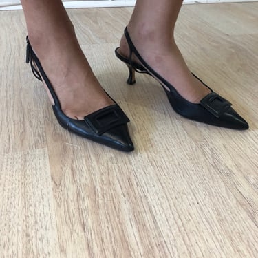 Vintage Manolo Blahnik Black Sandals 
