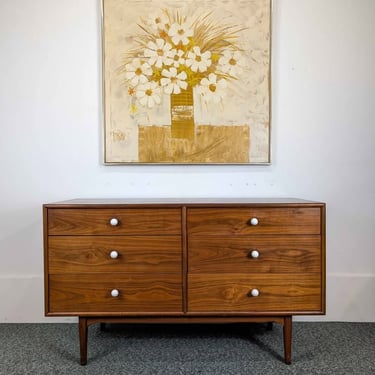 MCM Declaration Collection 6 Drawer Walnut Dresser by Kipp Stewart for Drexel