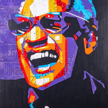 Contemporary Assemblage Ray Charles License Plate Art by Design Turnpike 