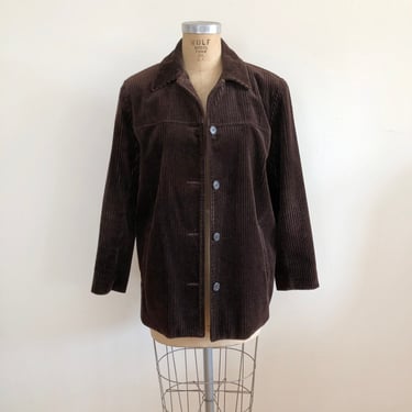 Dark Brown Corduroy Shirt Jacket - 1990s 