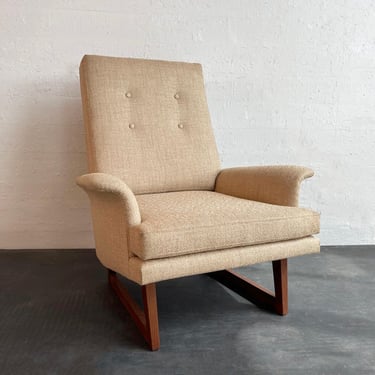 Mid-Century Modern High Back Lounge Chair Attributed To Milo Baughman