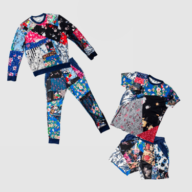 mixed florals 'all-over reroll' MEGA bundle (sweatshirt + jogger + shorts + tee shirt)