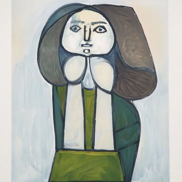 Portrait de Femme a la Robe Verte, Pablo Picasso (After), Marina Picasso Estate Lithograph Collection 