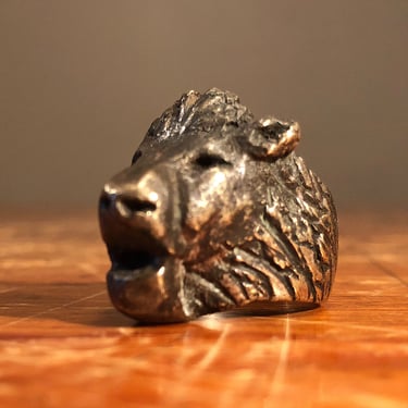 1940s Biker Ring of Lion's Head - Size 8 1/2 - Brass Outlaw Jewelry - Rare Counter Culture Relic - Estate Find - Statement Piece 