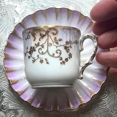 Antique Porcelain Demitase Cup and Saucer 