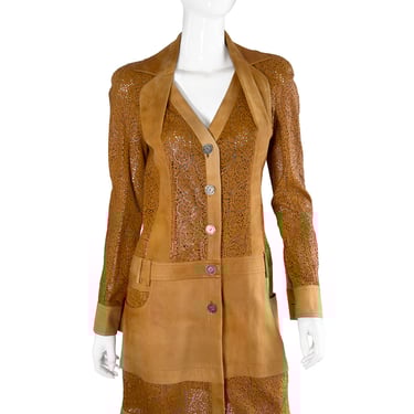 【希少】FAYCAL AMOR Y2K PLEIN SUD レザージャケット Vintage Plein Sud by Faycal Amor 2002 Brown Distressed