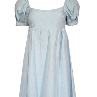 Alice & Olivia - Light Blue Puff Sleeve Babydoll Dress Sz 4