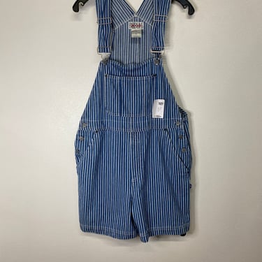 Bill Blass striped overall shorts