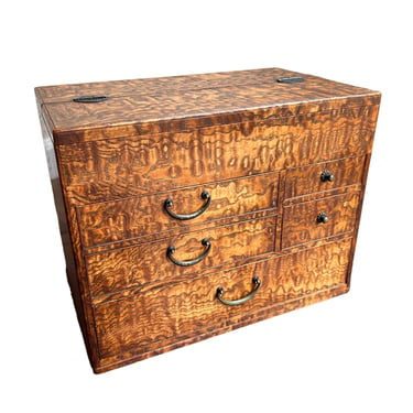 Marbled Wood Antique Sewing Box 