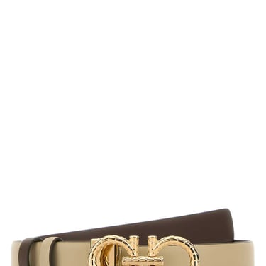 Salvatore Ferragamo Women Sand Leather Reversible Belt