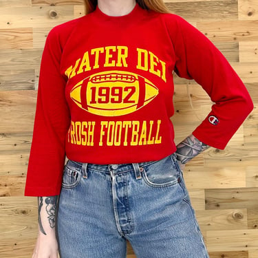 Vintage Mater Dei Frosh Football Quarter Sleeve Jersey Shirt Top 