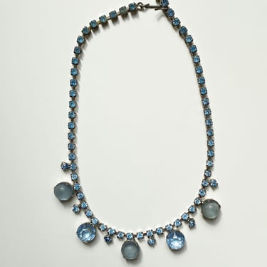 Blue Rhinestones Necklace