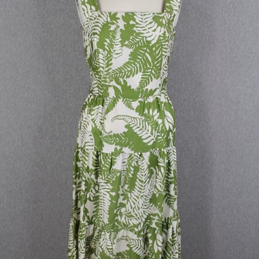 1960s 1970s Malia Honolulu Palm Leaf Dress - Resort Wear - Palm Beach Sundress - Summer Dress - Tropical, Tiki, Hawaiian 