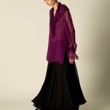 Ungaro Chiffon Aubergine Blouse