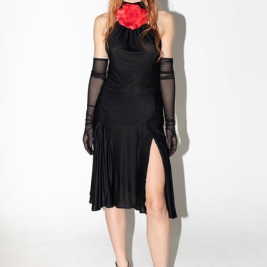 Spring 2000 Versace Black Jersey Cocktail Dress