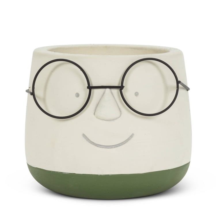 Lg Face Planter w/Glasses-6&quot;D-1497