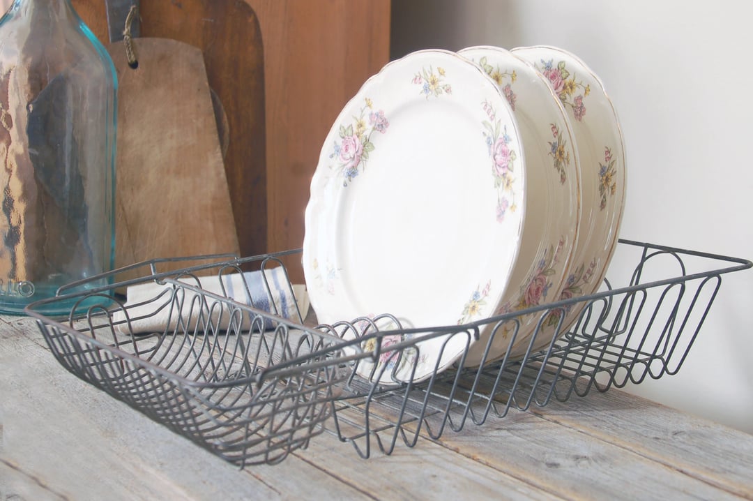 Vintage French Wire Dish Drying Rack