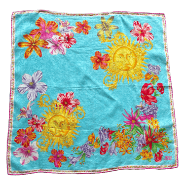 Gianni Versace 90s Tropical Baroque Sun Scarf