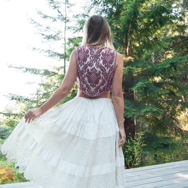 Antique 1900s White Cotton Petticoat