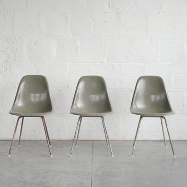 Eames Olive Green Fiberglass Chairs